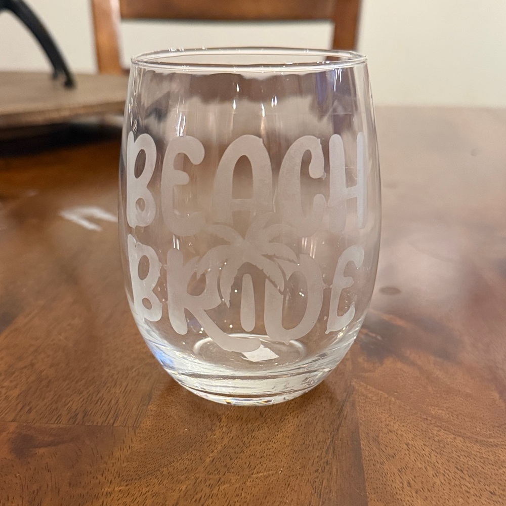 Beach Bride Etched Glass